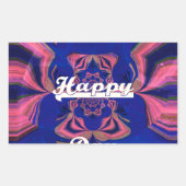 抽象芸術独立記念日お祝い芸術 長方形シール (正面)