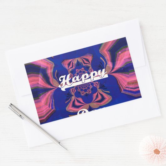 抽象芸術独立記念日お祝い芸術 長方形シール (封筒)