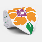 抽象芸術独身のオレンジの花と葉 ネクタイ (ロール)