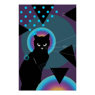 抽象芸術猫アートポスター ポスター
