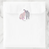 抽象芸術猫キス1大好き。ステッカー ラウンドシール (バッグ)