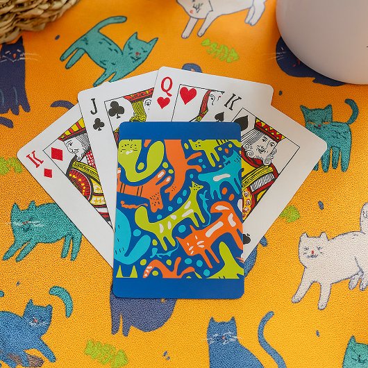 抽象芸術猫パターお洒落ンモダンペット トランプ
