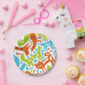 抽象芸術猫パターお洒落ンモダンペット ペーパープレート (パーティー)