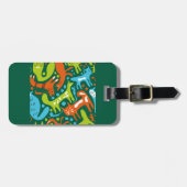 抽象芸術猫パターお洒落ンモダンペット ラゲッジタグ (正面横)