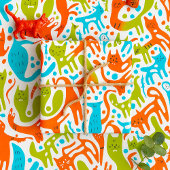 抽象芸術猫パターお洒落ンモダンペット ラッピングペーパー