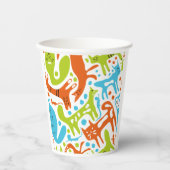 抽象芸術猫パターお洒落ンモダンペット 紙コップ (正面)