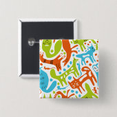 抽象芸術猫パターお洒落ンモダンペット 缶バッジ (正面&裏面)