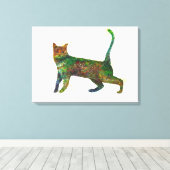 抽象芸術猫ファンタジー キャンバスプリント (インサイチュ (ウッドフロア))