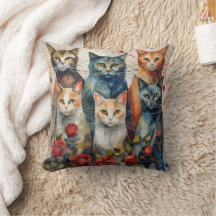 抽象芸術猫好きデコール祖母の母の娘