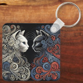 抽象芸術猫芸術 キーホルダー (裏面)