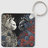 抽象芸術猫芸術 キーホルダー (裏面)