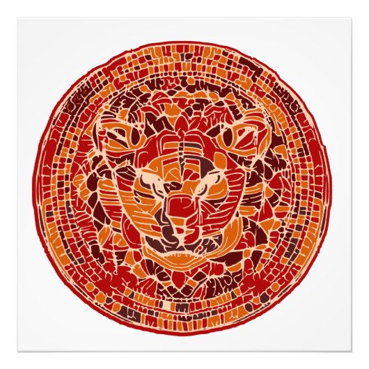 抽象芸術猫頭 フォトプリント            (正面)