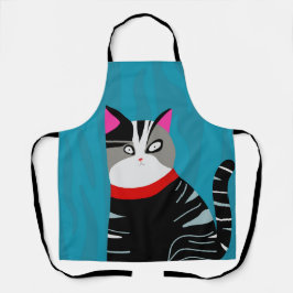 抽象芸術猫 エプロン