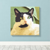 抽象芸術猫 キャンバスプリント (インサイチュ (ウッドフロア))