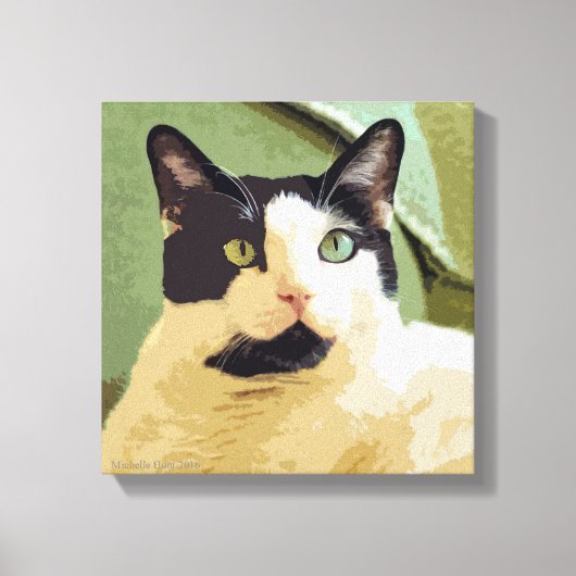 抽象芸術猫 キャンバスプリント (正面)