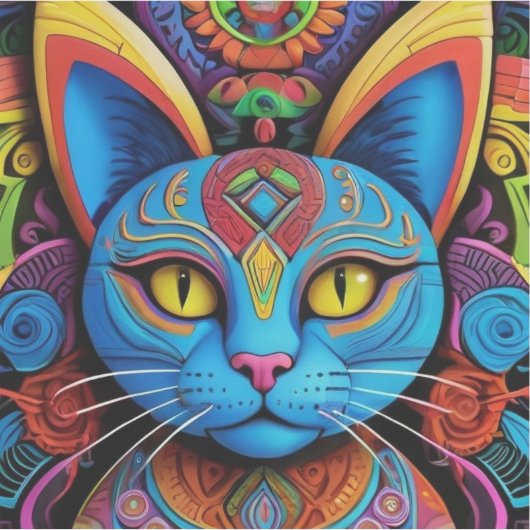 抽象芸術猫 シール (正面)