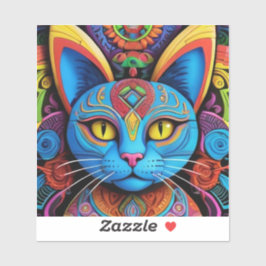 抽象芸術猫 シール