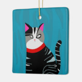 抽象芸術猫 セラミックオーナメント (左)