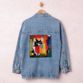 抽象芸術猫 デニムジャケット (ハンガー)