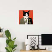 抽象芸術猫 ポスター (ホームオフィス)
