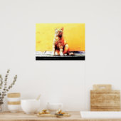 抽象芸術猫 ポスター (キッチン)