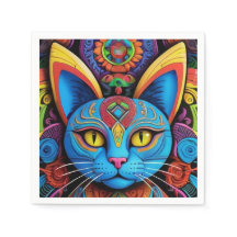 抽象芸術猫（黄色い目）