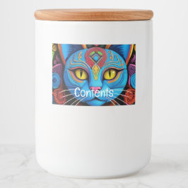 抽象芸術猫（黄色い目） フードラベル