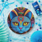 抽象芸術猫（黄色い目） ペーパープレート (パーティー)