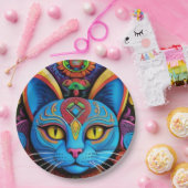 抽象芸術猫(黄色い目) ペーパープレート (パーティー)