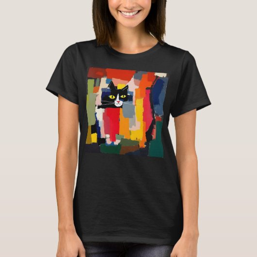 抽象芸術猫 Tシャツ (正面)