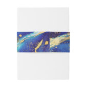 抽象芸術王室のネイビーブルーと金ゴールドカラフル結婚ズ 招待状ベリーバンド (裏面例)