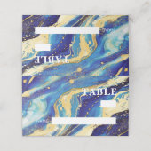 抽象芸術王室のネイビーブルーと金ゴールド結婚ズ プレイスカード (外部開封)