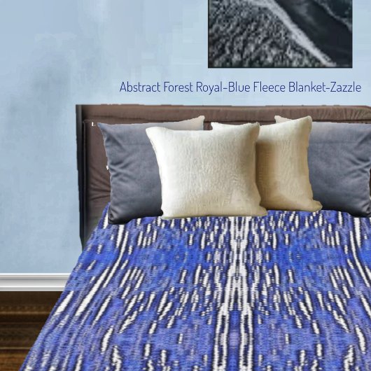 抽象芸術王室のフォレストブルー フリースブランケット