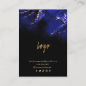 抽象芸術王室のブルーと金ゴールドイヤリング 名刺 (裏面)