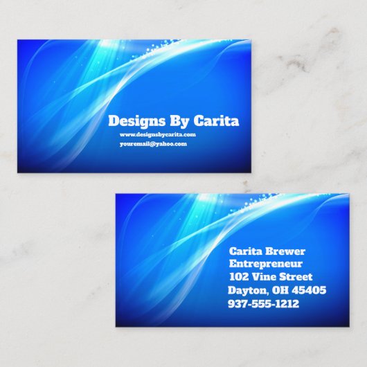 抽象芸術王室のブルー名刺 名刺 (正面/裏面)