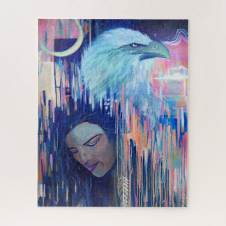 抽象芸術現実主義イーグル&ウーマンポートレート絵画ズ ジグソーパズル