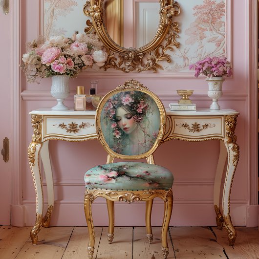 抽象芸術現実主義女性の顔&さくらんぼの花 薄葉紙