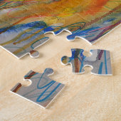 抽象芸術現実主義女性ポートレート通り芸術 ジグソーパズル (側面)