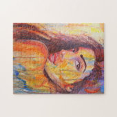 抽象芸術現実主義女性ポートレート通り芸術 ジグソーパズル (横)