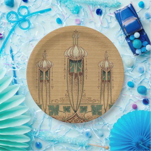 抽象芸術球根アールヌーボーシェイプフルーアデリス ペーパープレート (パーティー)