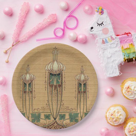 抽象芸術球根アールヌーボーシェイプフルーアデリス ペーパープレート (パーティー)