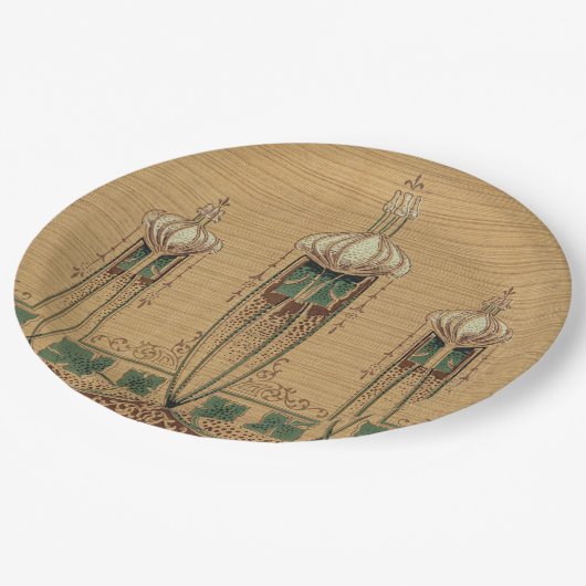 抽象芸術球根アールヌーボーシェイプフルーアデリス ペーパープレート (アングル)