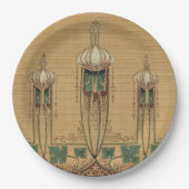 抽象芸術球根アールヌーボーシェイプフルーアデリス ペーパープレート (正面)