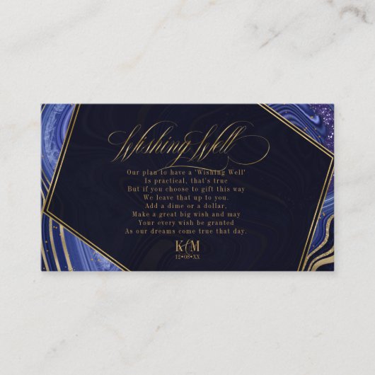 抽象芸術瑪瑙ウィッシングウェルV1真夜中ID827 エンクロージャーカード (正面)