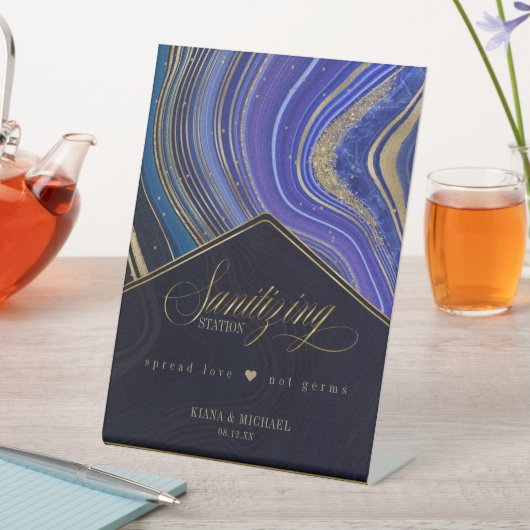 抽象芸術瑪瑙サニタイジングステーション真夜中ID827 台座サイン (インサイチュ)