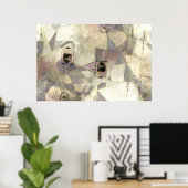 抽象芸術産業ヴィンテージ電話ジャックプリント ポスター (ホームオフィス)