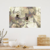 抽象芸術産業ヴィンテージ電話ジャックプリント ポスター (キッチン)