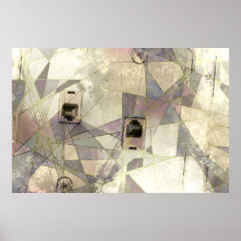 抽象芸術産業ヴィンテージ電話ジャックプリント ポスター