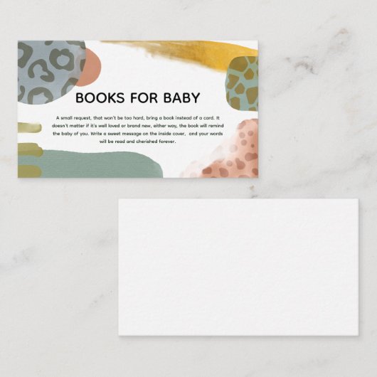 抽象芸術用水色絵を描獣本ベビー エンクロージャーカード (正面/裏面)