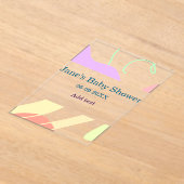 抽象芸術男女兼用がシャワーの名前を形作る アクリル招待状 (レイダウン)